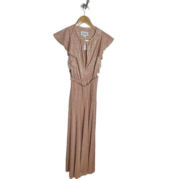 NWT Sabina Musayev Intermix Topaz Keyhole Shimmer Blush Pink Rose Gold Dress XS - Picture 7 of 9